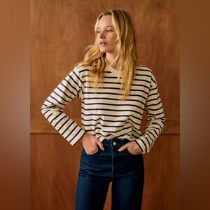 Sezane Elina Marinière Natural / Navy - Size S